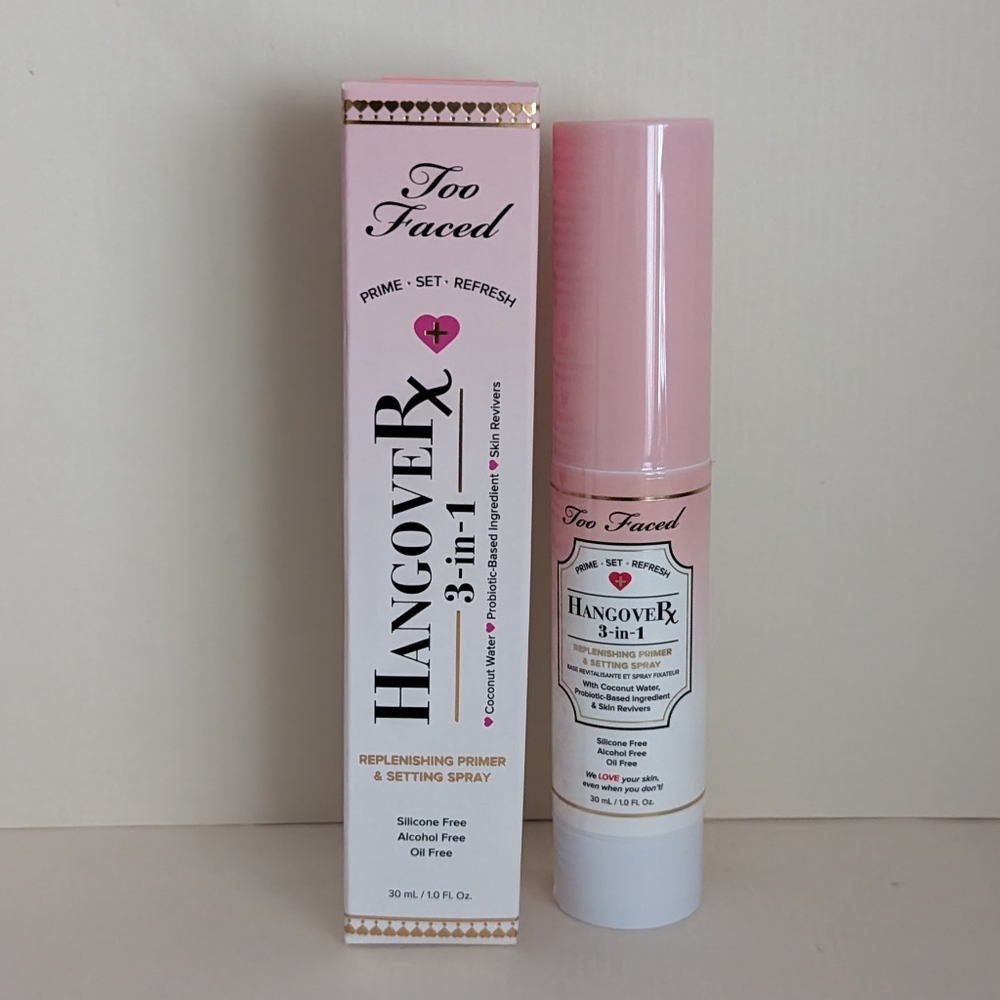 Too Faced Hangover 3 in 1 Replenishing Primer and Setting Spray, travel size